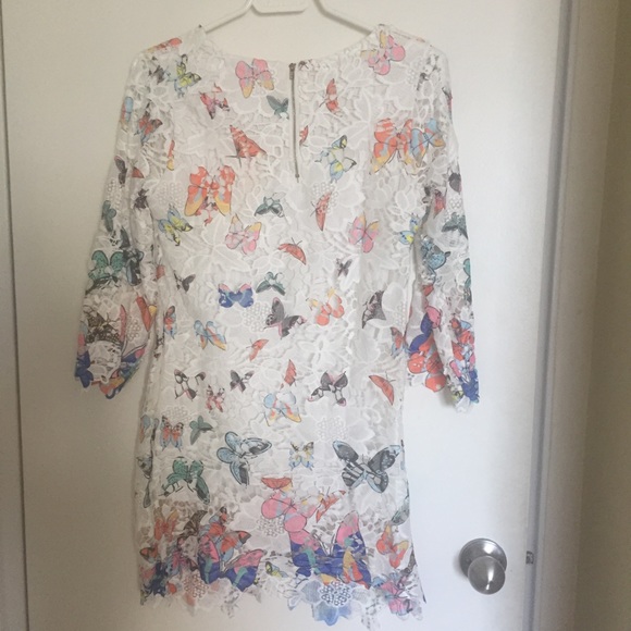 Embroidered Butterfly Lace Dress - Picture 2 of 3